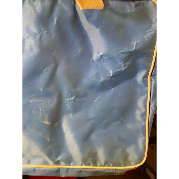 VTG Santa Fe Railroad Messenger Bag w hand and shoulder straps blue white nylon - Picture 8 of 14